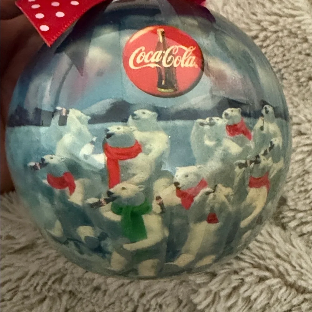 Collectible Vintage Christmas 1995 Coca-Cola Polar Bear NIB ornament